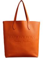Burberry Embossed Leather Tote - Yellow & Orange