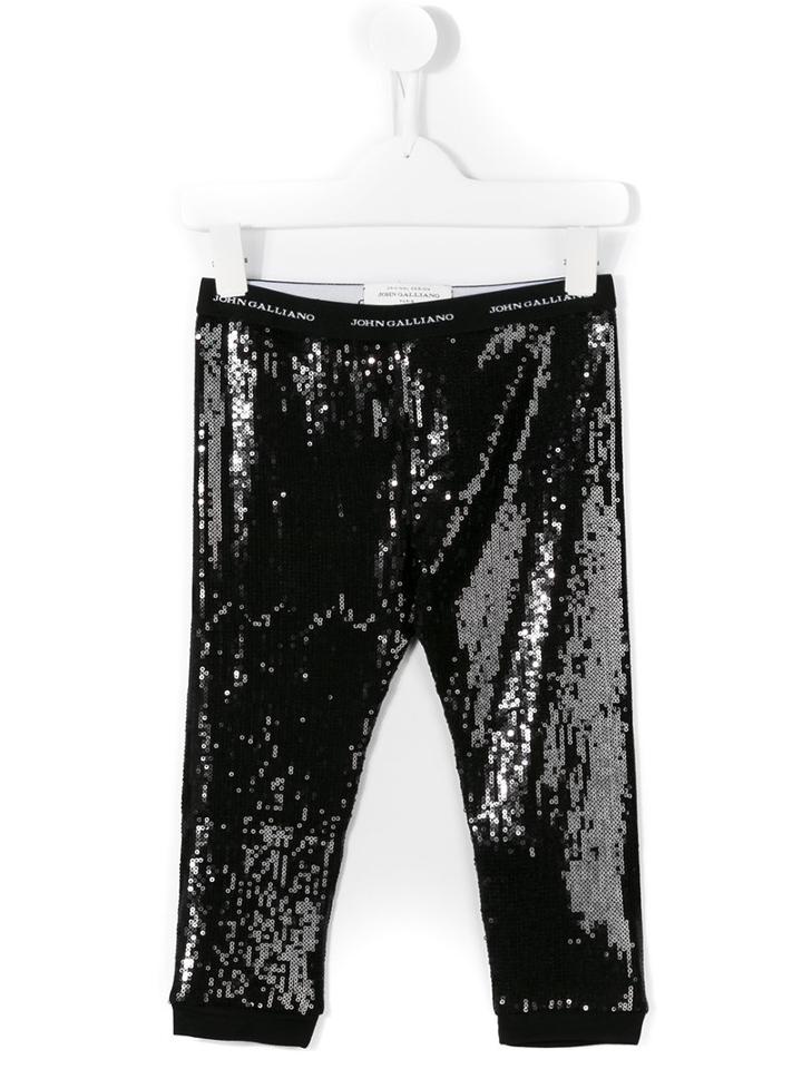 John Galliano Kids Sequin Leggings, Girl's, Size: 6 Yrs, Black