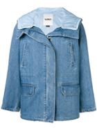 Yves Salomon Denim Padded Coat - Blue