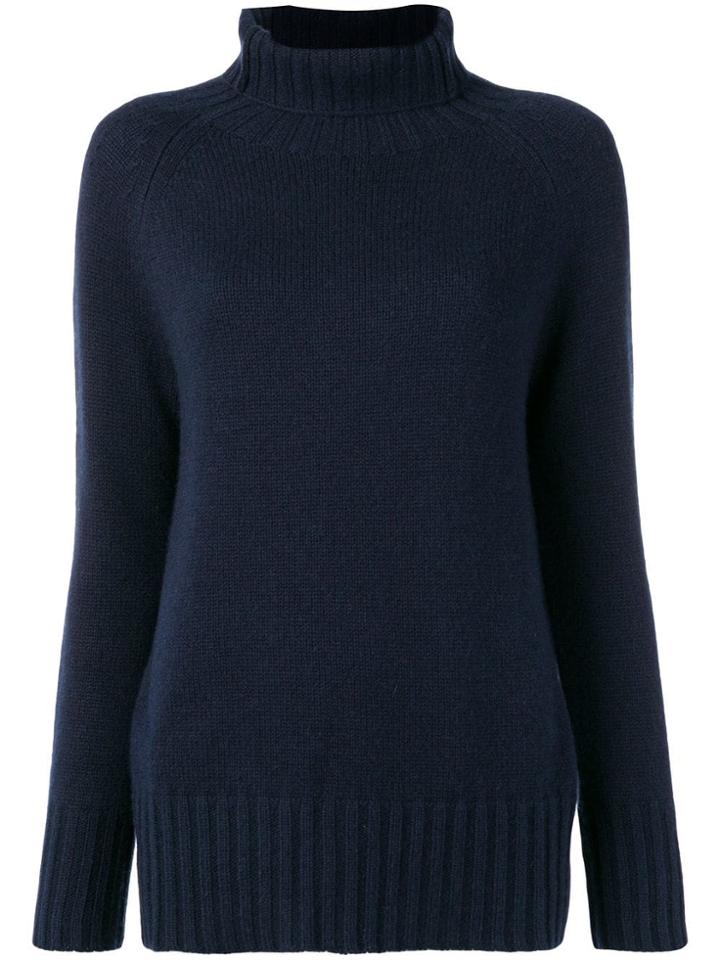's Max Mara Ribbed Roll Neck Jumper - Blue