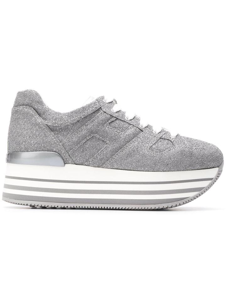 Hogan Platform Sole Sneakers - Grey