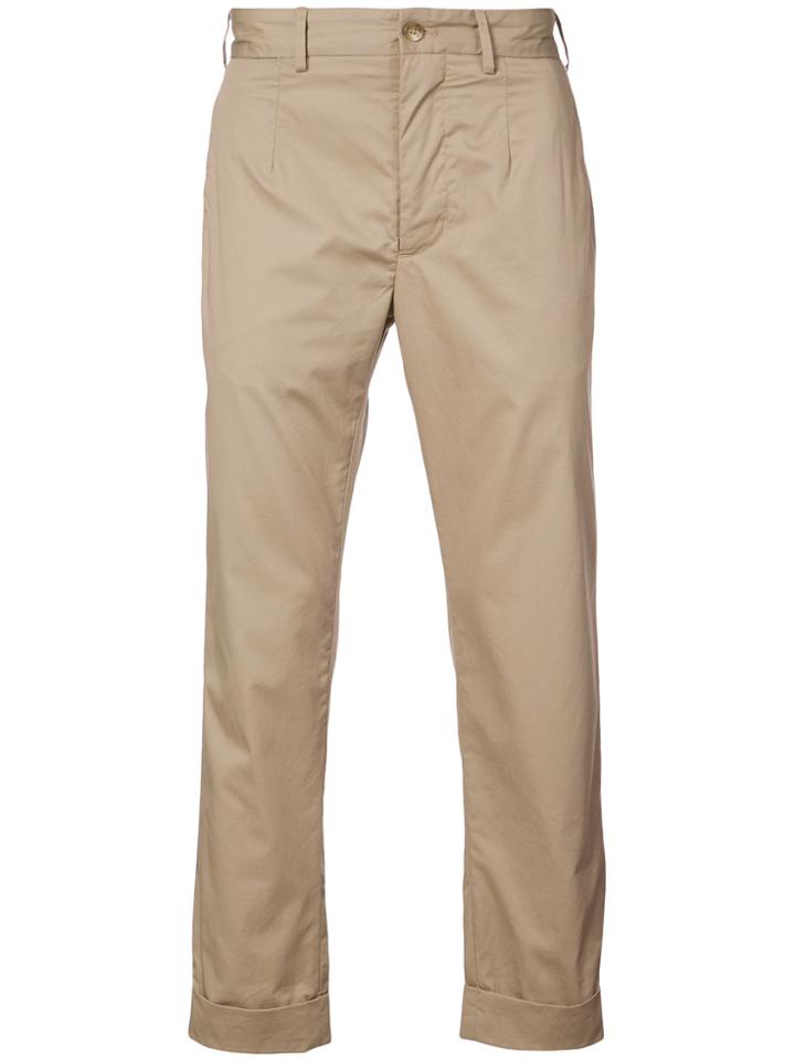 Engineered Garments Straight Leg Roll Up Trousers - Brown