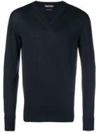 Tom Ford Fine Knit V-neck Sweater - Blue
