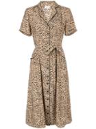 Hvn Tiger Print Shirt Dress - Brown