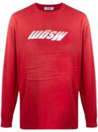 Msgm Distressed Upturned Logo Sweater - Red