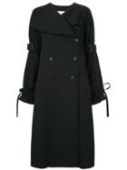 Enföld Double-breasted Plaid Coat - Black