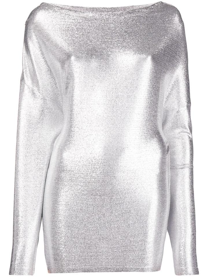 Paco Rabanne Buttoned Shoulder Top - Grey