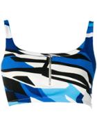 Prada Abstract Print Cropped Top - Blue