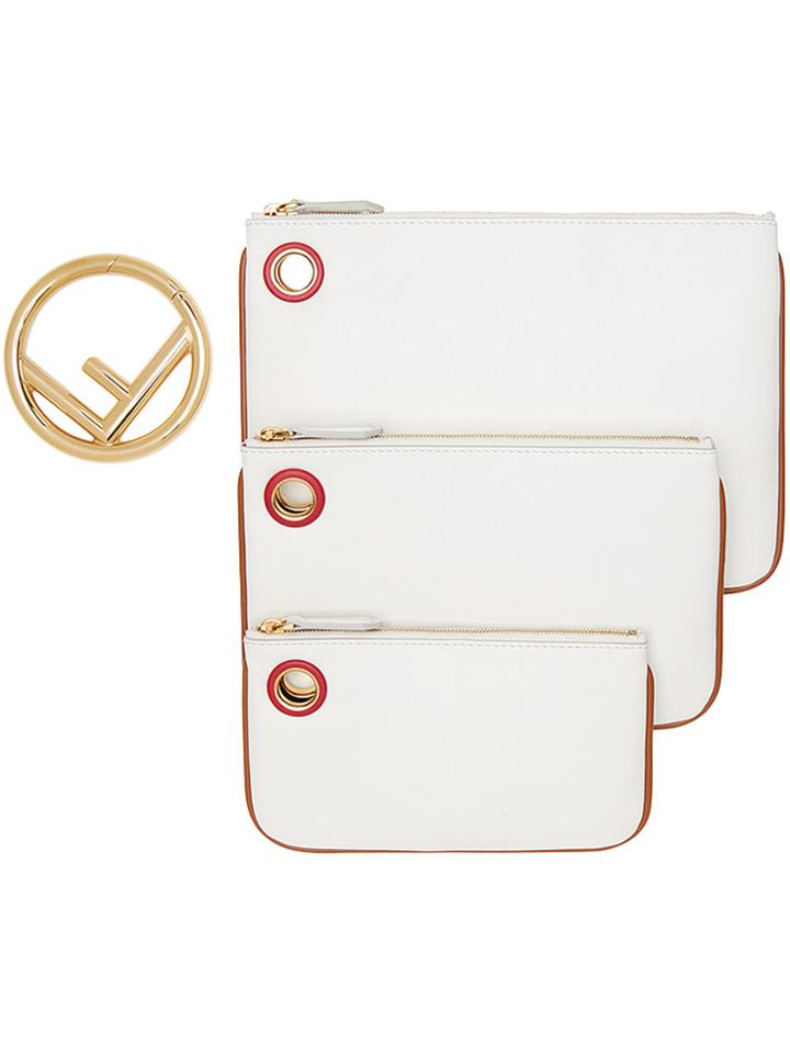 Fendi Triplette Clutch - White