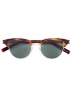 Saint Laurent Eyewear Half Frame Sunglasses - Brown