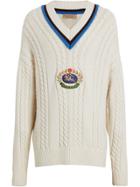 Burberry Cashmere Cotton Cricket Sweater - White