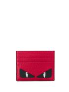 Fendi Inlaid Bag Bugs Card Holder - Red