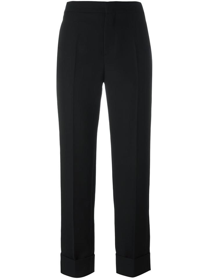 Maison Margiela Tailored Cropped Trousers, Women's, Size: 42, Black, Virgin Wool