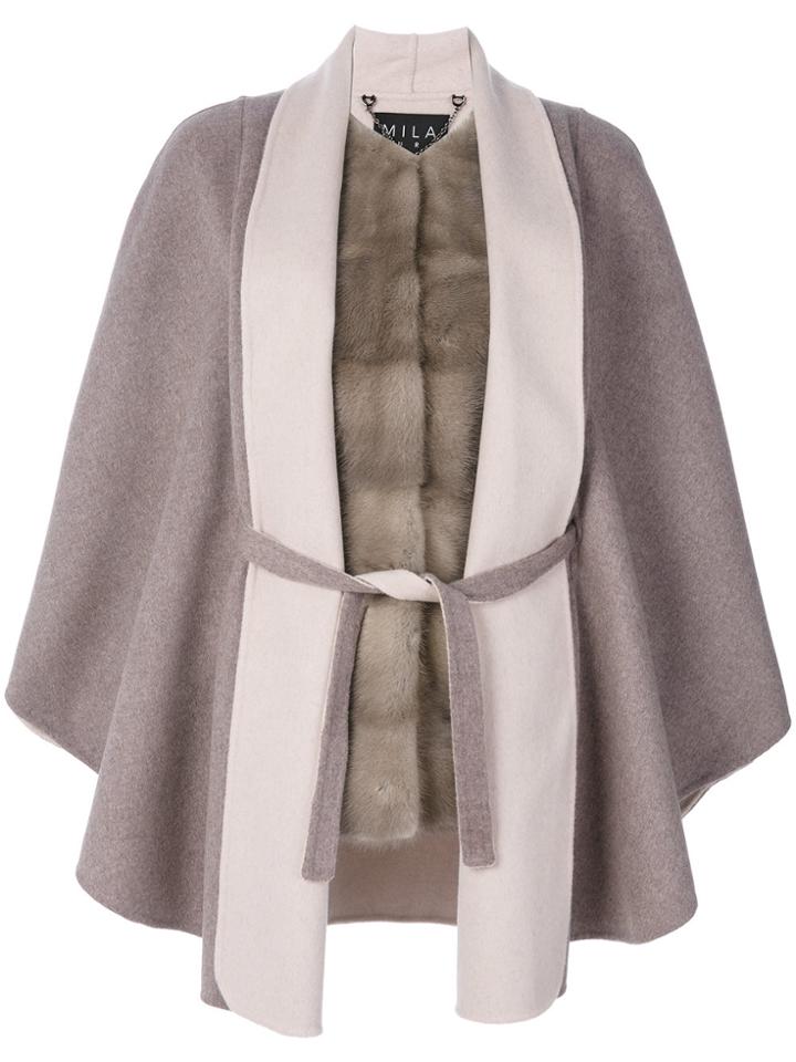 Cara Mila Savannah Fur Cape - Brown