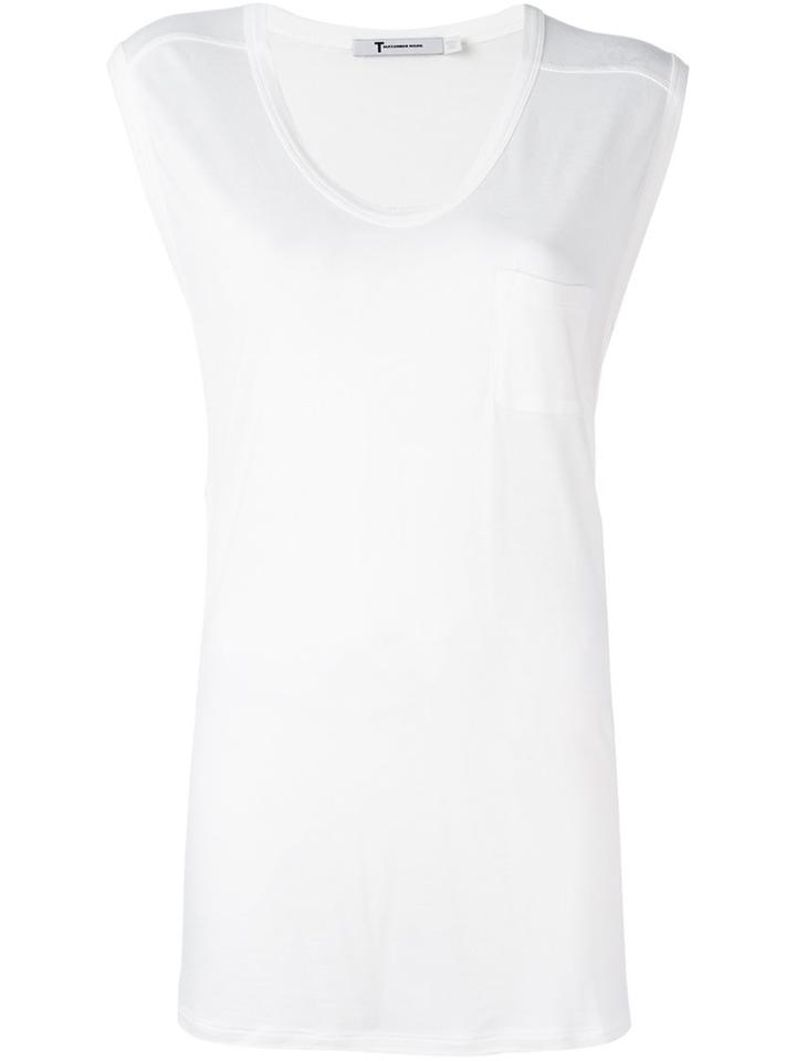 T By Alexander Wang Cap Sleeve Tank Top, Women's, Size: Small, White, Rayon