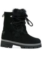 Baldinini Lace Up Fur Boots - Black