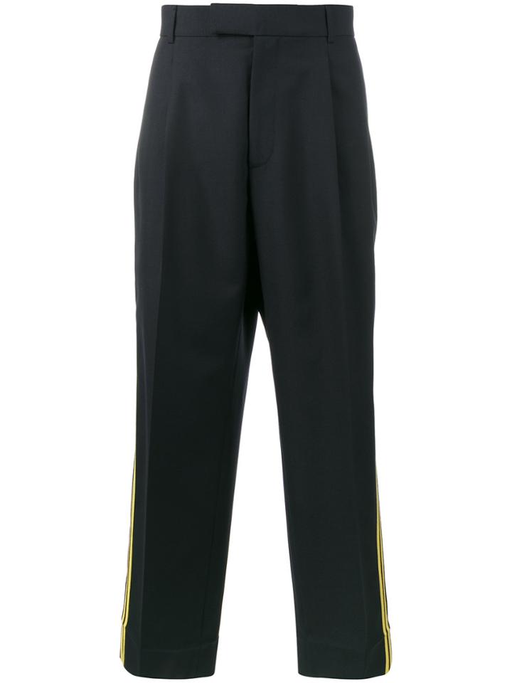 Gucci Double Stripe Cropped Trousers - Blue