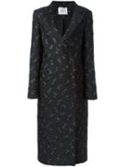 Lanvin Rose Detail Coat, Women's, Size: 36, Black, Viscose/cotton/polyester/polyamide
