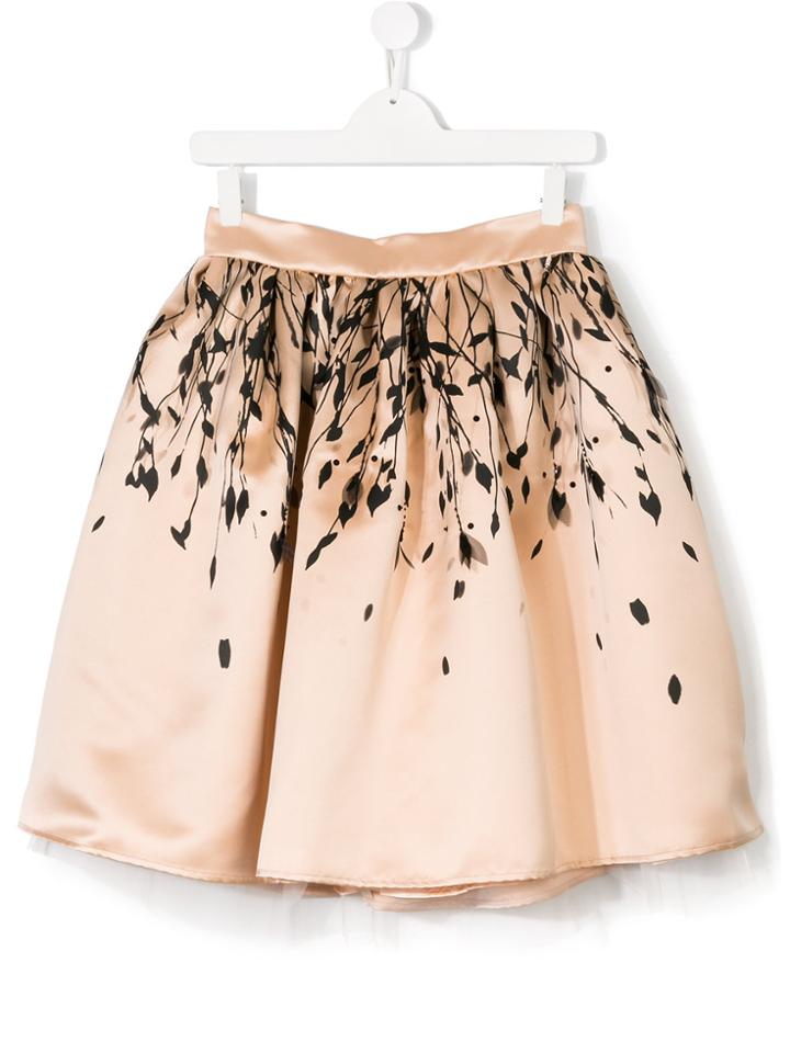 Elisabetta Franchi La Mia Bambina Printed Skirt - Nude & Neutrals