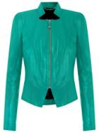 Tufi Duek Leather Jacket, Women's, Size: 36, Green, Leather/acetate