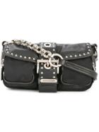 Prada Vintage Chain Studded Shoulder Bag - Black
