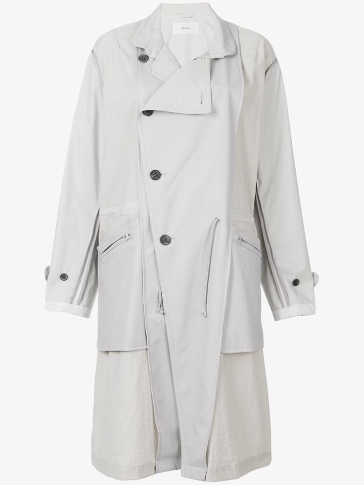 Julien David Panel Parka Coat - White
