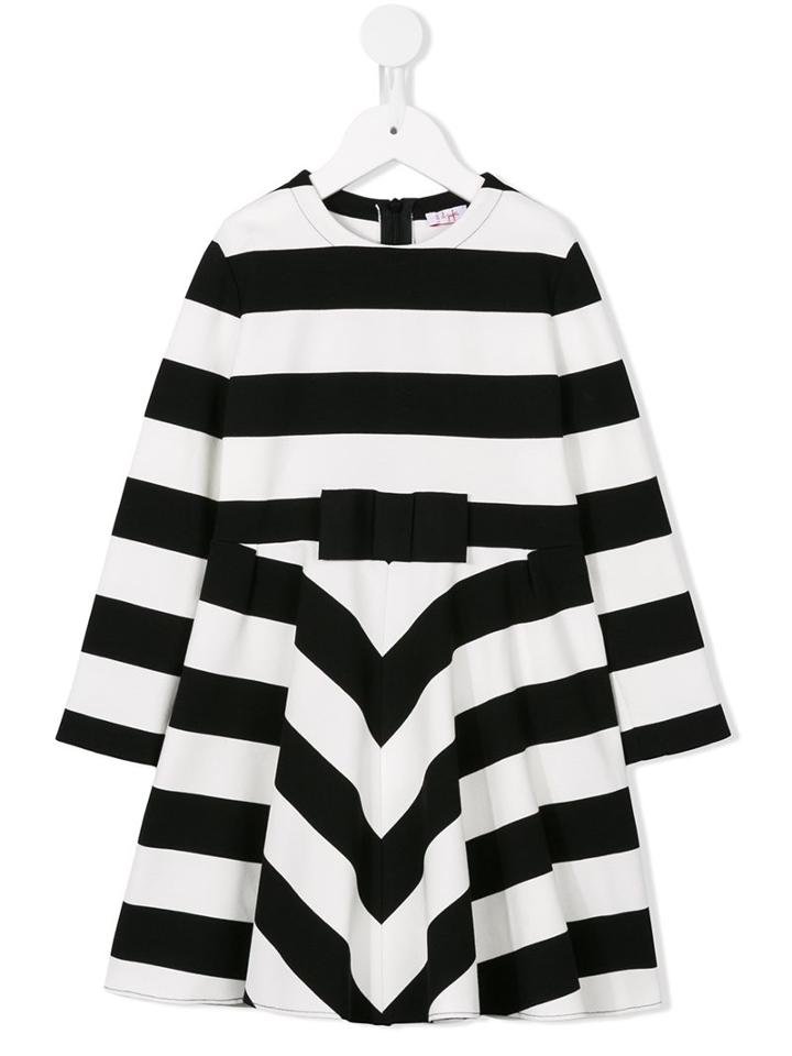 Il Gufo Striped Fit And Flare Dress, Toddler Girl's, Size: 5 Yrs, White