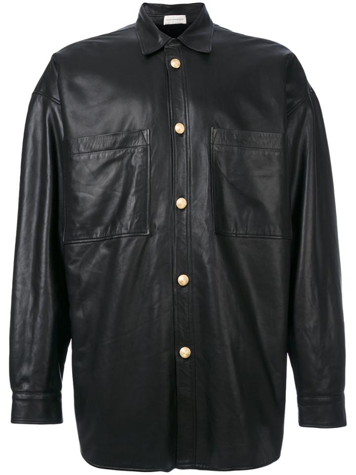 Faith Connexion Lamb Skin Button Jacket - Black