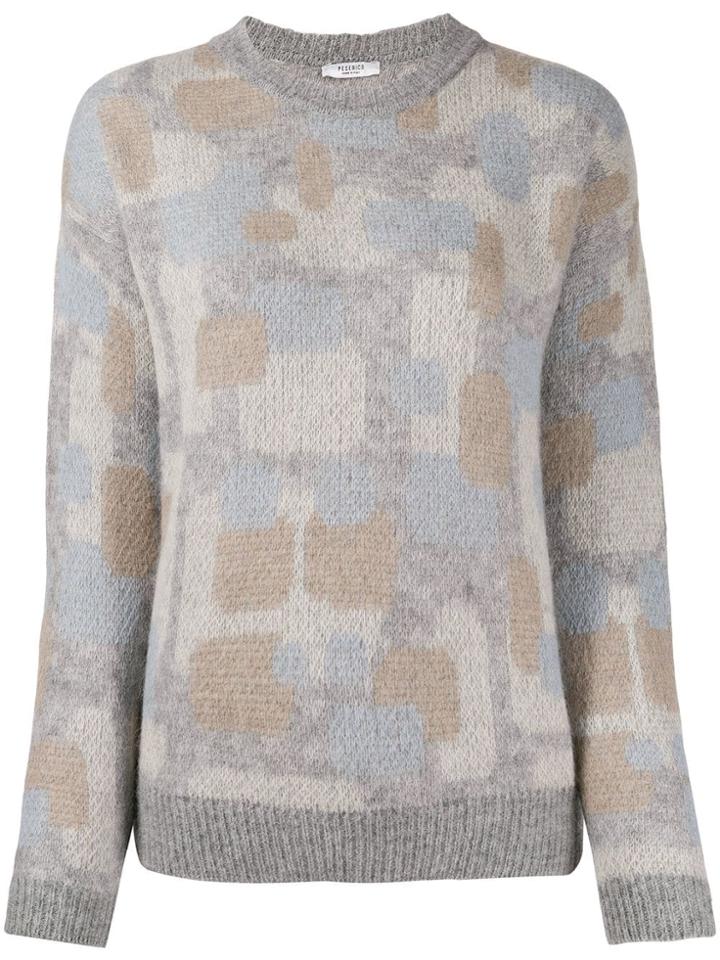 Peserico Abstract-print Jumper - Grey