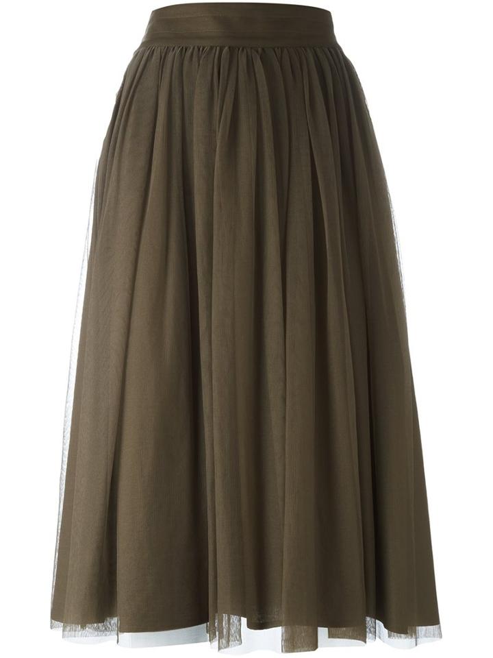 Roberto Collina Midi Skirt, Women's, Size: Xs, Brown, Cotton/nylon