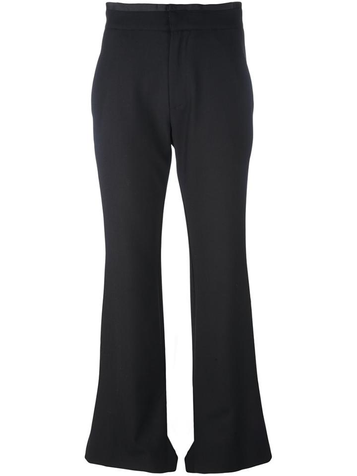 Erika Cavallini Flared Cropped Trousers, Women's, Size: 40, Black, Polyester/spandex/elastane/virgin Wool