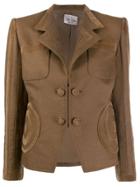 Valentino Pre-owned 1990's Velvet Appliqués Fitted Blazer - Brown
