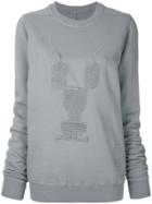 Rick Owens Drkshdw Embroidered Motif Sweatshirt - Grey