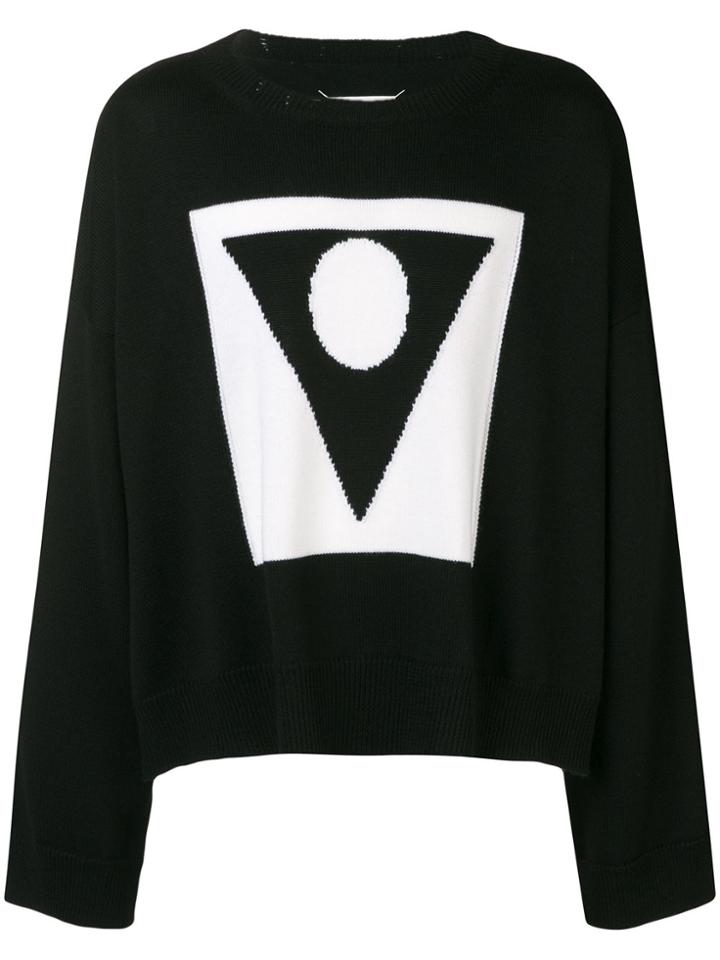 Maison Margiela Contrast Long-sleeve Sweater - White