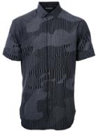 Neil Barrett Camouflage Print Shirt, Men's, Size: 40, Black, Cotton