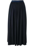 Erika Cavallini Pleated Long Skirt, Women's, Size: 42, Blue, Polyester/spandex/elastane/rayon/wool