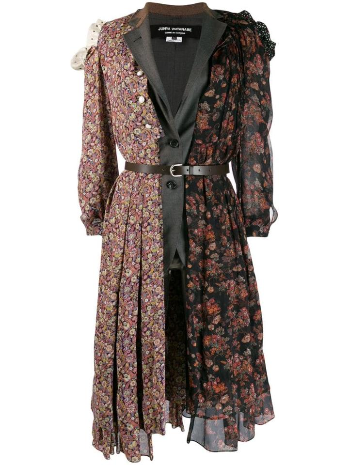 Junya Watanabe Floral Panel Asymmetric Blazer - Grey