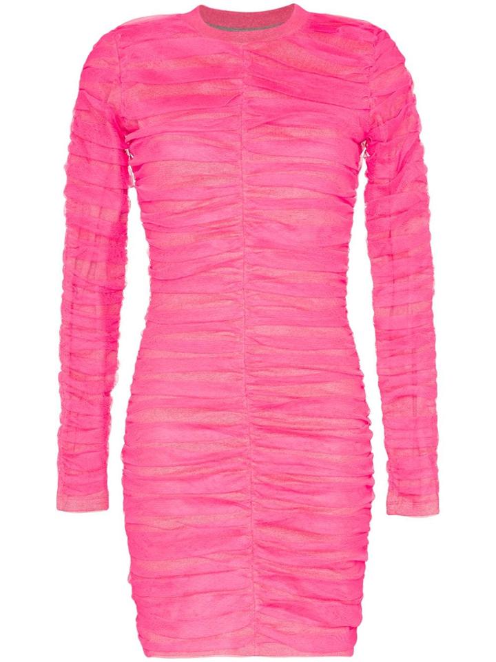 House Of Holland Ruched Tulle Bodycon Dress - Pink