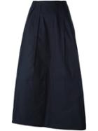 Jil Sander Duchess Satin Inverted Pleat Skirt, Women's, Size: 36, Blue, Polyester/silk/cupro