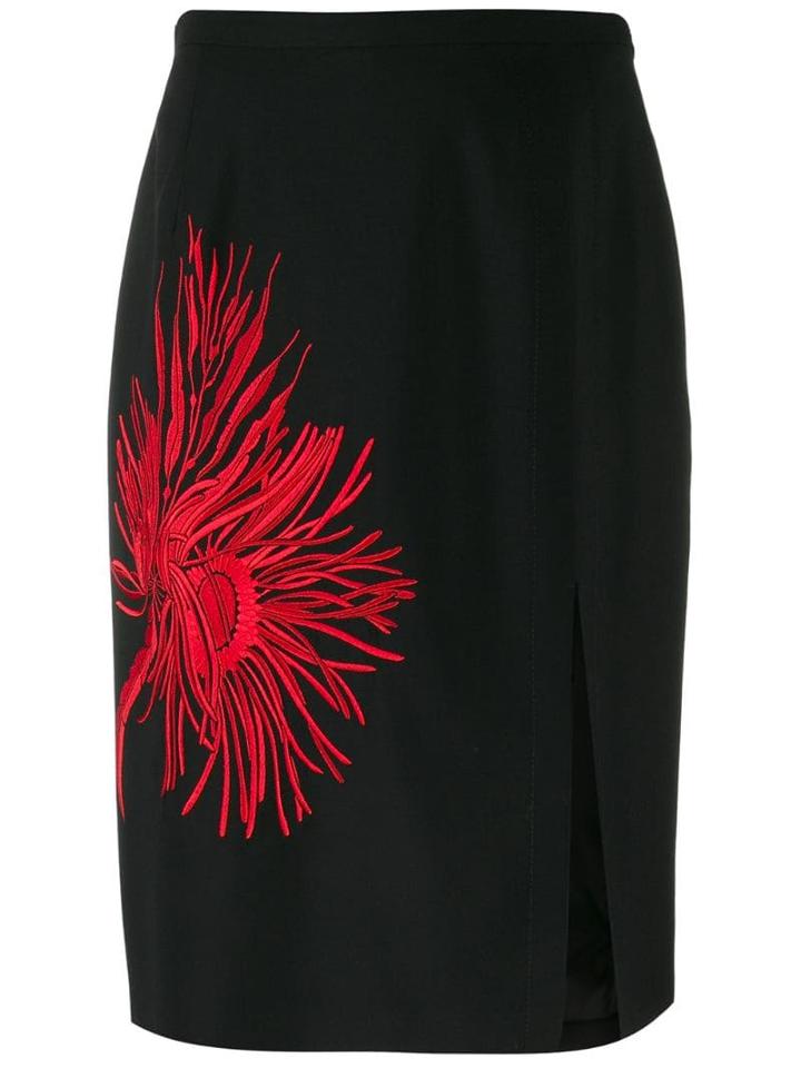 Nº21 Embroidered Print A-line Skirt - Black