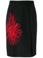 Nº21 Embroidered Print A-line Skirt - Black
