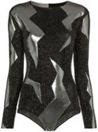 Alexia Hentsch X Browns Metallic Lightning Bodysuit - Silver