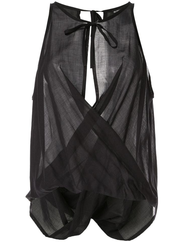 Ann Demeulemeester Draped Voile Blouse - Black