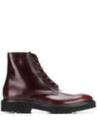 Paul Smith Lace Up Ankle Boots - Red