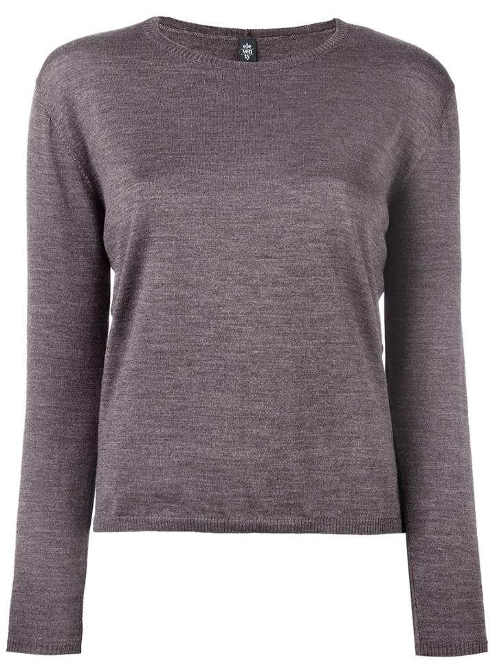 Eleventy Round Neck Jumper, Women's, Size: Large, Brown, Silk/merino