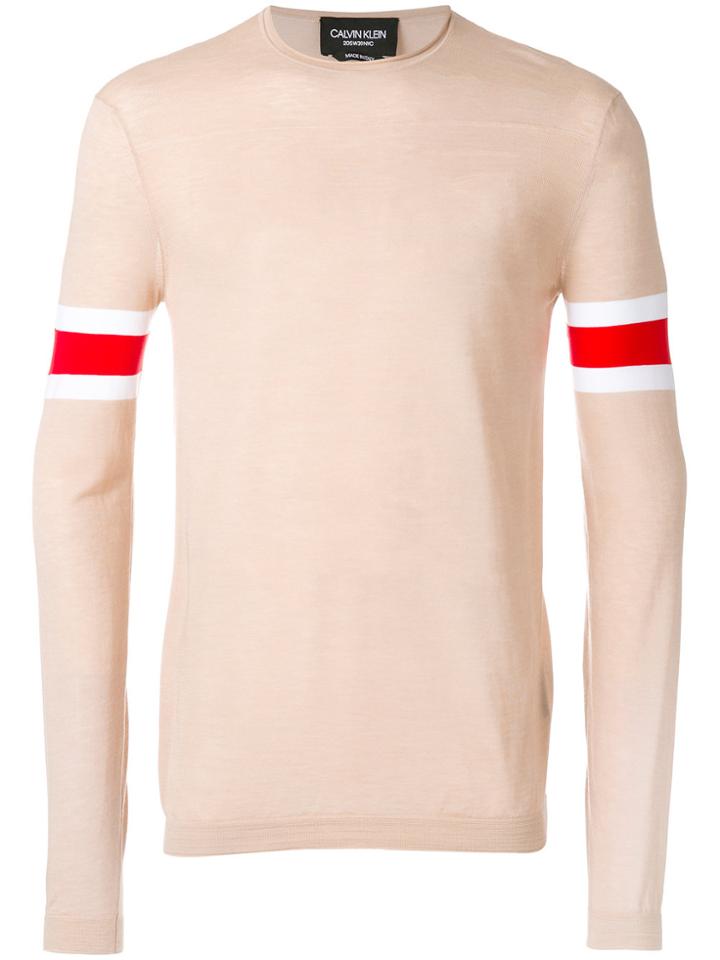 Calvin Klein 205w39nyc Stripe Detail Jumper - Nude & Neutrals