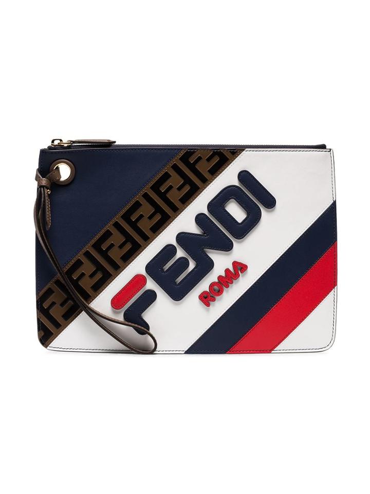 Fendi Fendi Striplette Fila Logo - Blue