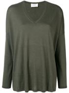 Snobby Sheep Long-sleeve Flared Sweater - Green