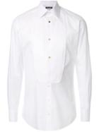 Dolce & Gabbana Pleated Bib Button Shirt - White