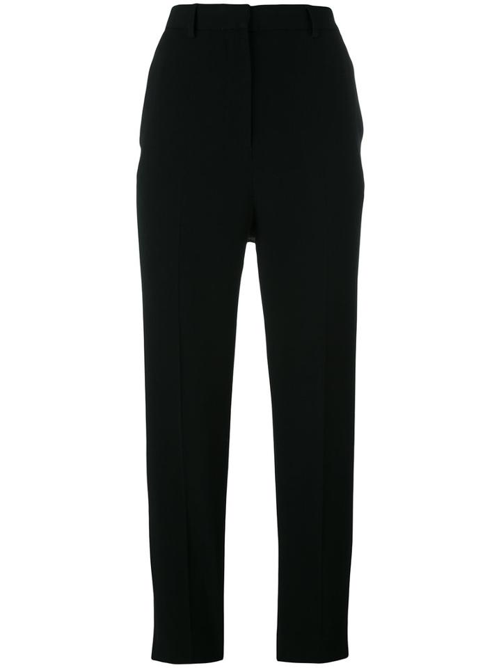 Rochas Tapered Cropped Trousers, Women's, Size: 44, Black, Cotton/viscose/acetate/spandex/elastane